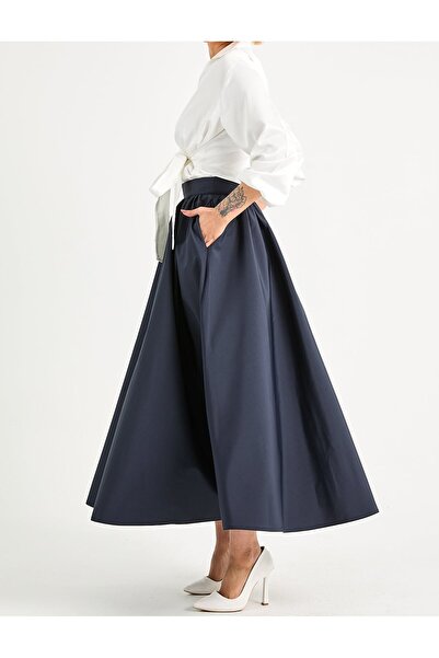 TAŞDELEN AVM Zenne Balon etek uzun etek tesettür etek lacivert etek