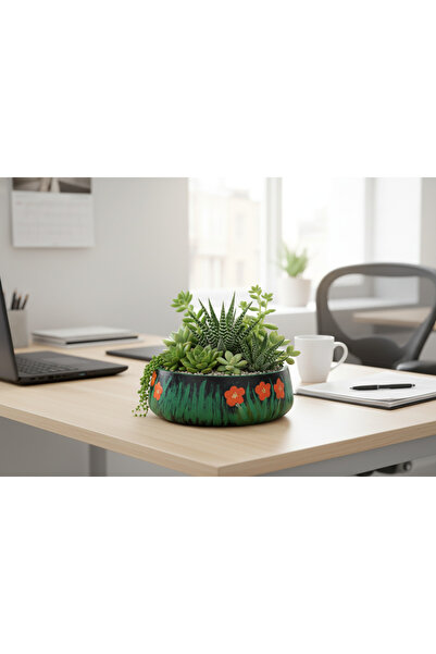 Gold Garden Beton saksı sukulent bonzai teraryum arajman dekoratif çiçek saksısı