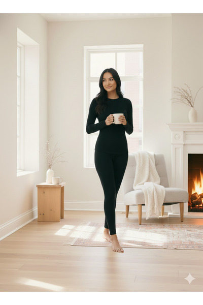 don-x | Дамски термо комплект за зима, горна и долна част (подплата и чорапог...