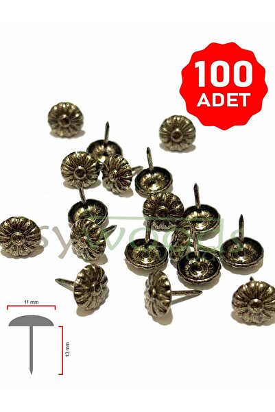 sywoods 100 Adet 11 mm Papatya Kabara Raptiye Hobi Çivisi Koltuk Çanta Tasarım Aksesuar Süsü