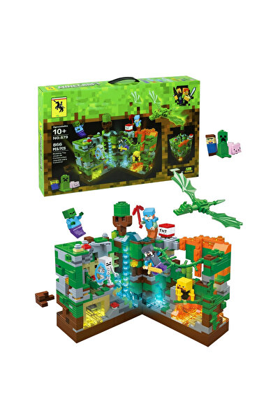 REZZOSS 866 PCS Jungle Building Blocks Set LED Lights DIY Construction Toy Mi...