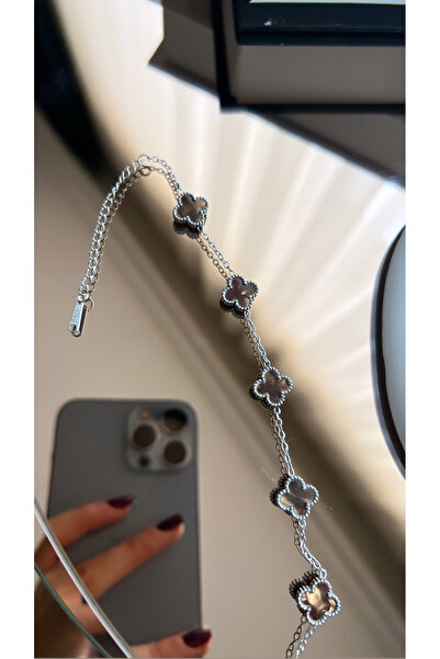 STİL NOKTA Çelik Van Cleef Bileklik Sedefli Kahverengi Bileklik Ayarlanabilir...