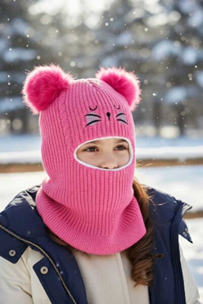 Aware Time 3-8 Yaş Kız Çocuk Figürlü İçi Polarlı Kar Maskesi