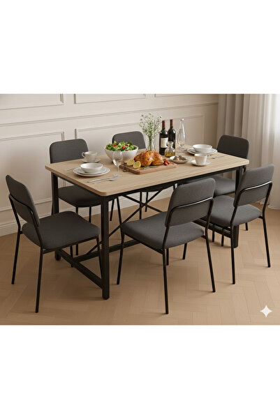 ALMUFARREJ طاولة طعام خشبية بأرجل معدنية، 100 × 50 × 72 سم