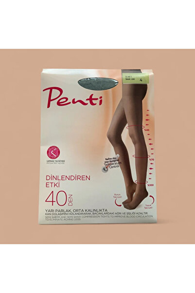 Penti Relaxing Effect 40 Den XL Size 186 Smoke Nefti Stewardess Flight Socks Size 4
