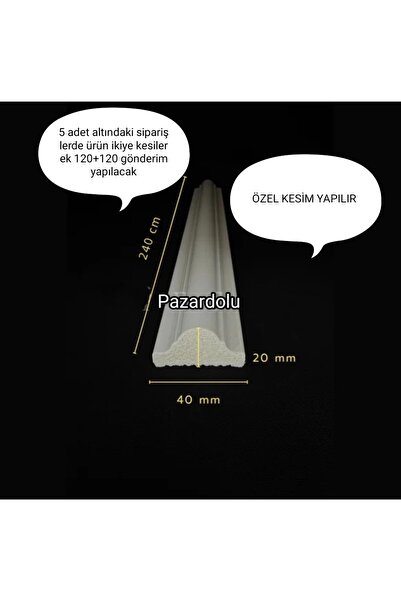 Genel Markalar Boyanabilir Dekoratif Duvar Çıtası 4 Cm (1 BOY 240CM)