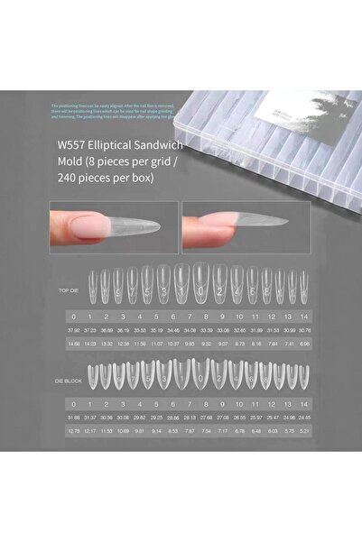 Choice قالب أظافر مزدوج قابل لإعادة الاستخدام، 240 قطعة، بتصميم ساندويتش، لتغ...