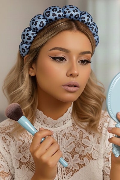 CAŞ DEKORASYON Синя спа лента за коса с кърпа