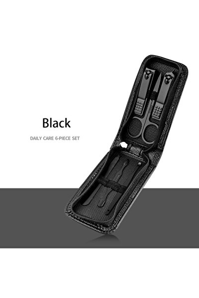 Choice طقم أسود مكون من 6 قطع، أو 6/9 قطع، طقم مانيكير من الفولاذ المقاوم للص...