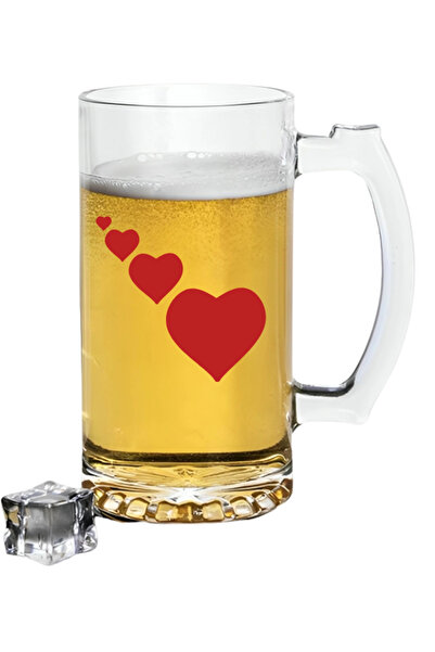 Özcan Tasarım كوب بيرة مطبوع على شكل قلب - كوب بيرة