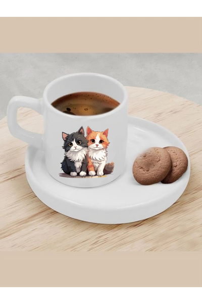 Özcan Tasarım كوب قهوة - كوب قهوة تركي مع قطة