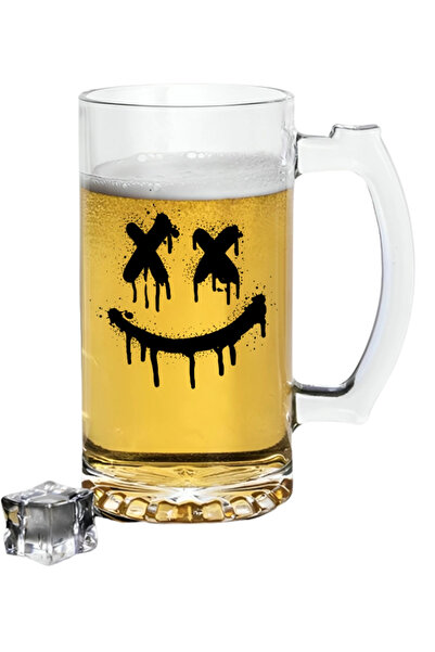 Özcan Tasarım Smiling Face Printed Beer Glass - Beer Glass