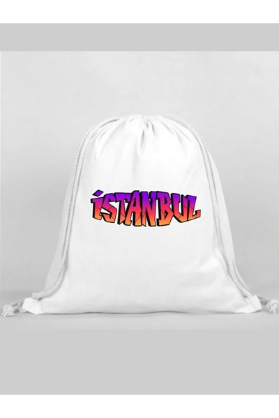 Özcan Tasarım Istanbul Printed Backpack - Drawstring Sports Bag