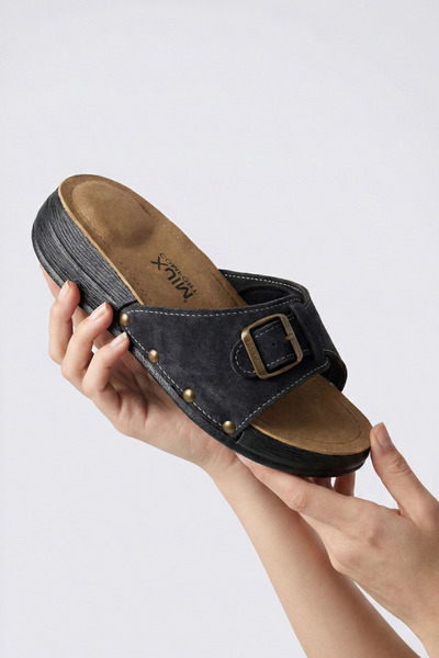 XJIM Papuci ortopedici negri pentru femei, confortabili pentru zi cu zi, cu suport pentru hallux valgus, toc, crestătură osoasă