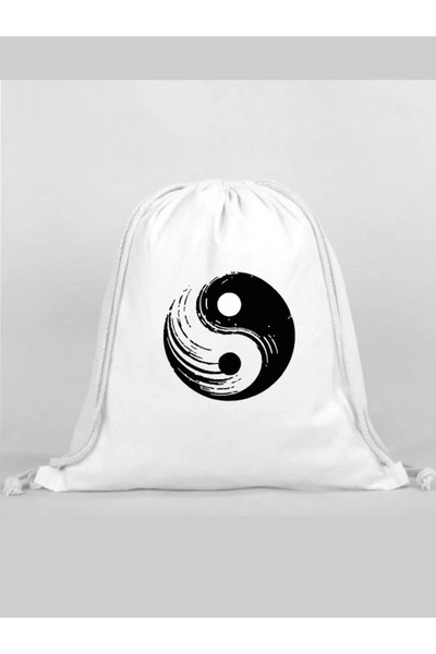 Özcan Tasarım Ying Yang Printed Backpack - Drawstring Sports Bag