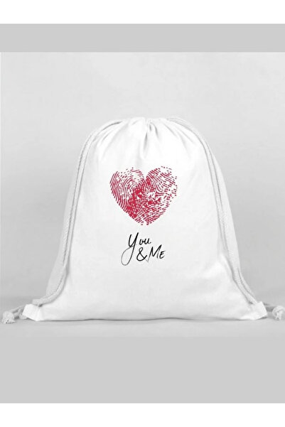 Özcan Tasarım Heart Printed Backpack - Drawstring Sports Bag