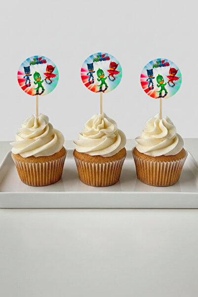 LASAGNA STORE Pijamaskeliler Temalı 16 Adet Pasta Cupcake Kürdanı