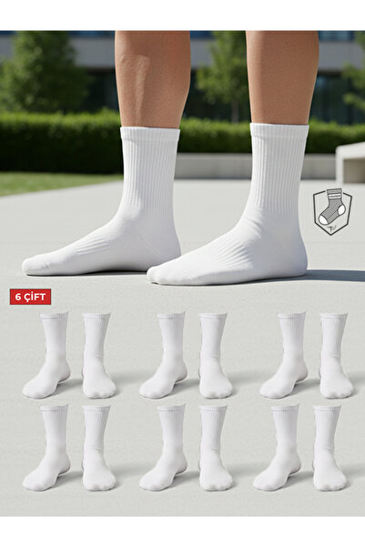 Cousen 6 Çift PREMİUM TENİS ÇORAP GÜNLÜK SPOR UNİSEX TER EMİCİ PAMUKLU