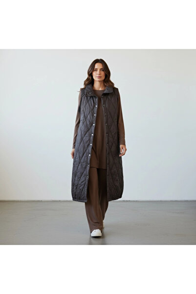 Invee Snap Closure Quilted Vest - Diamond Pattern