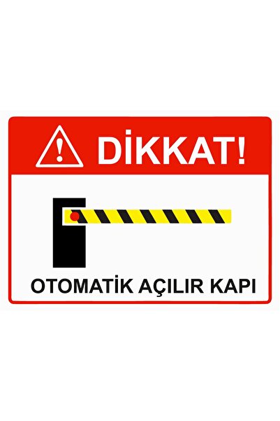 ZiPrinter انتبه! لافتة تحذيرية للباب الأوتوماتيكي القابل للطي من مادة PVC مقاس A5 15x21 سم