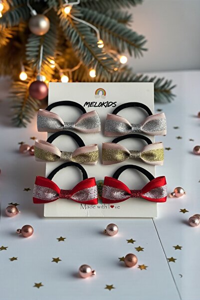 MeloKids New Year's Buckle Patterned Glitter Ribbon Mini Size Elastic Buckle ...