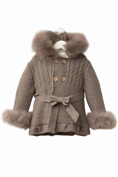 Babymio Fur-Trimmed Knitwear Cardigan 5005