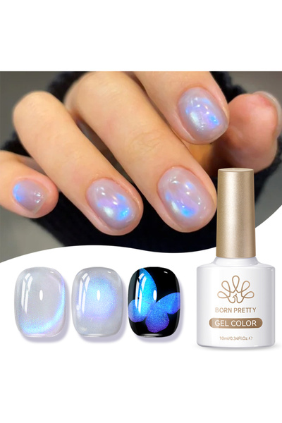 Born Pretty Auroras Cat Magnetic Gel-Blue Tears/Mavi Parıltı Kedi Gözü Kalıcı...