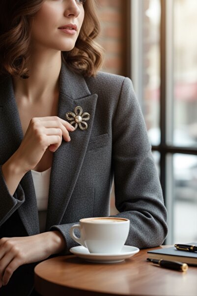 FAYRA ACCESSORIES Çiçek Figürlü Broş