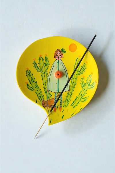 ARİENEL Seramik Tütsülük | Cactus Love | xl | Unique | Artistic | El Yapımı