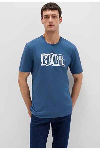 Mavi M0611789-90609 Istanbul B Printed T-Shirt Men's T-Shirt Dark Blue