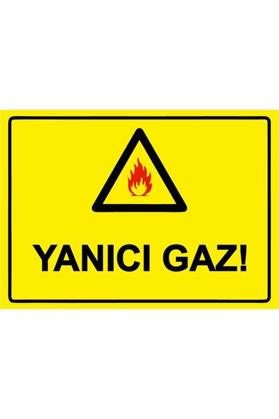 ZiPrinter غاز قابل للاشتعال! لافتة تحذير من مادة PVC مقاس A5 15x21 سم