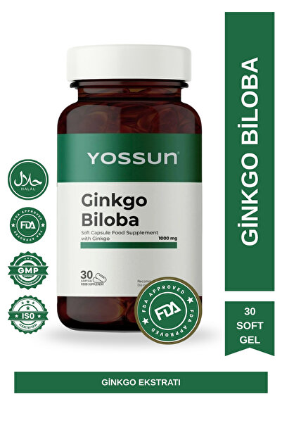 yossun GINKGO BILOBA Ginkgo İçeren Yumuşak Kapsül Takviye Edici Gıda