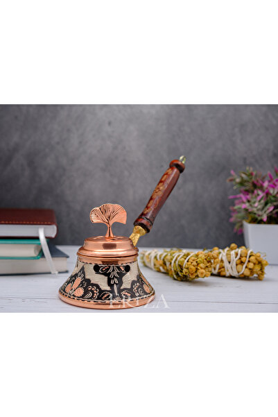 ERİZA Konik Tütsü Için Dekoratif Işlemeli El Yapımı Bakır Tütsülük