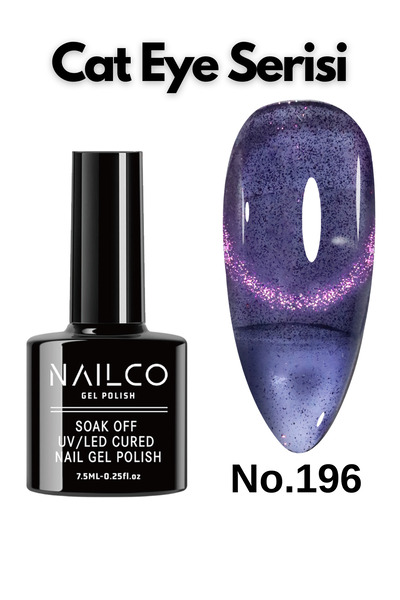 Naıl Co Uv Led Kalıcı Oje 7.5 ml Kedi Gözü Cat Eye Magnetik Seri Nailco 196