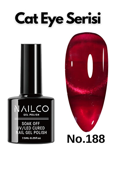 Naıl Co Uv Led Kalıcı Oje 7.5 ml Kedi Gözü Cat Eye Magnetik Seri Nailco 188