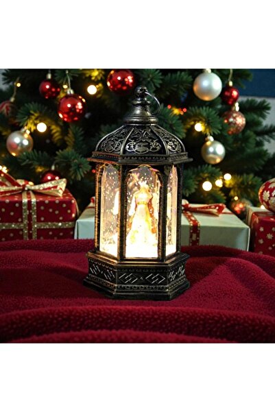 Kuzey Tacı Işıklı Kar Küresi Fener – Noel Baba Kardan Adam Figürlü Vip