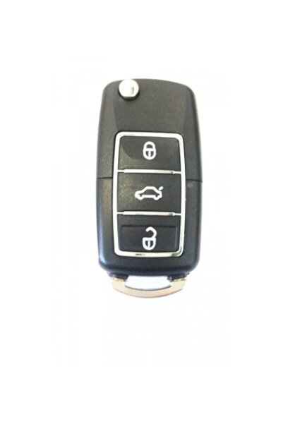 Xenon Bright Carcasă cheie Volkswagen, 3 butoane, neagră cu crom, fără compar...