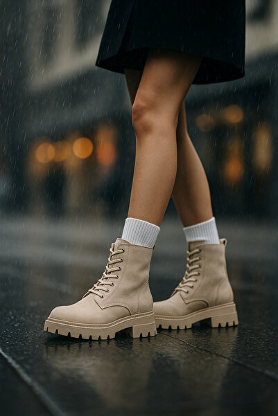 FLARF Termo Taban Bağcıklı Ve Fermuarlı Süet Bot