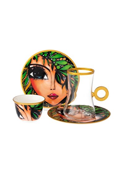 Byblos طقم شاي وقهوة زجاجي مكون من 18 قطعة