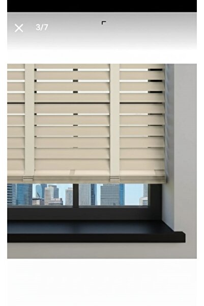 Bonperla %100 Ahşap Jaluzi Perde 50 mm Ahşap Perde Kurdelalı Modern Jaluzi Pe...