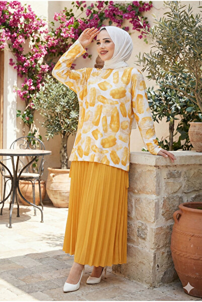 modamira kadın sandy 2li eteği piliseli ikil tesettür etekli takım