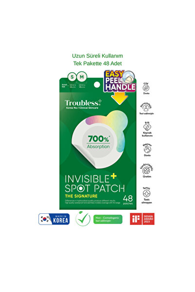 Troubless Ultra Ince Ve Şeffaf Suya Dayanıklı %700 Emme Kapasiteli Kore Üretimi Akne Ve Bandı