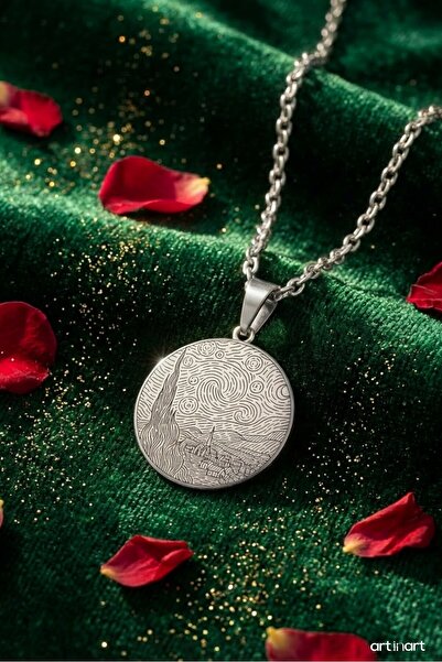 ArtinArt The Starry Night (Yıldızlı Gece) - Vincent Van Gogh | 316l Çelik Kolye