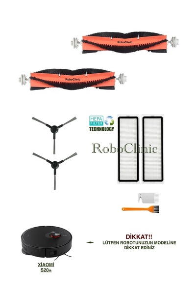 Roboclinic Xiaomi Robot Vacuum S20+ Plus - 8-компонентен комплект съвместими ...