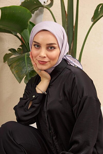 İpekhan İpekhan Monogram Serisi Soft Lila Pamuk Viskon Eşarp 1118-12