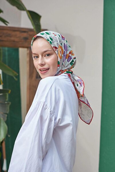 İpekhan Φουλάρι από βισκόζη από βαμβάκι Narcissus Coral