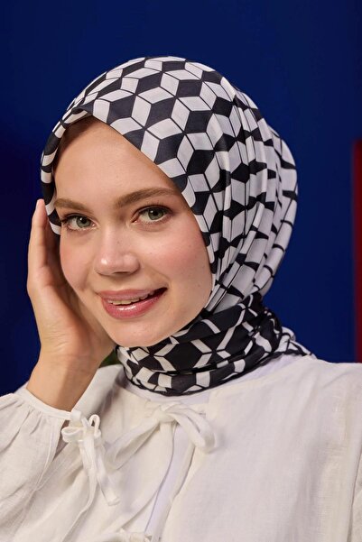 İpekhan Marrakech Koleksiyon Soft Eşarp Siyah Beyaz 1194-08