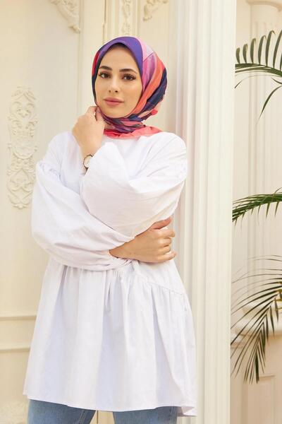 İpekhan Геометричен шал от памук и вискоза с прах