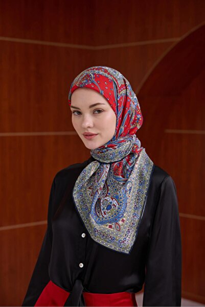 İpekhan İpekhan Etnik Serisi Kırmızı Pamuk Viskon Eşarp 1116-10