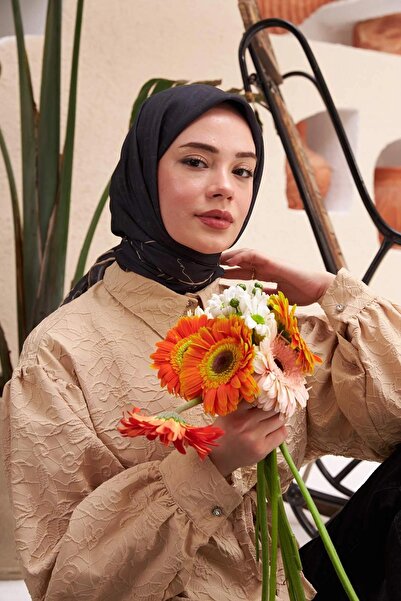 İpekhan İpekhan Monogram Serisi Lacivert Pamuk Viskon Eşarp 1118-01